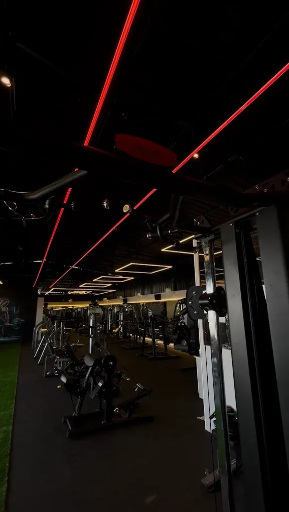 Evening view of the JP Fitness machine floor