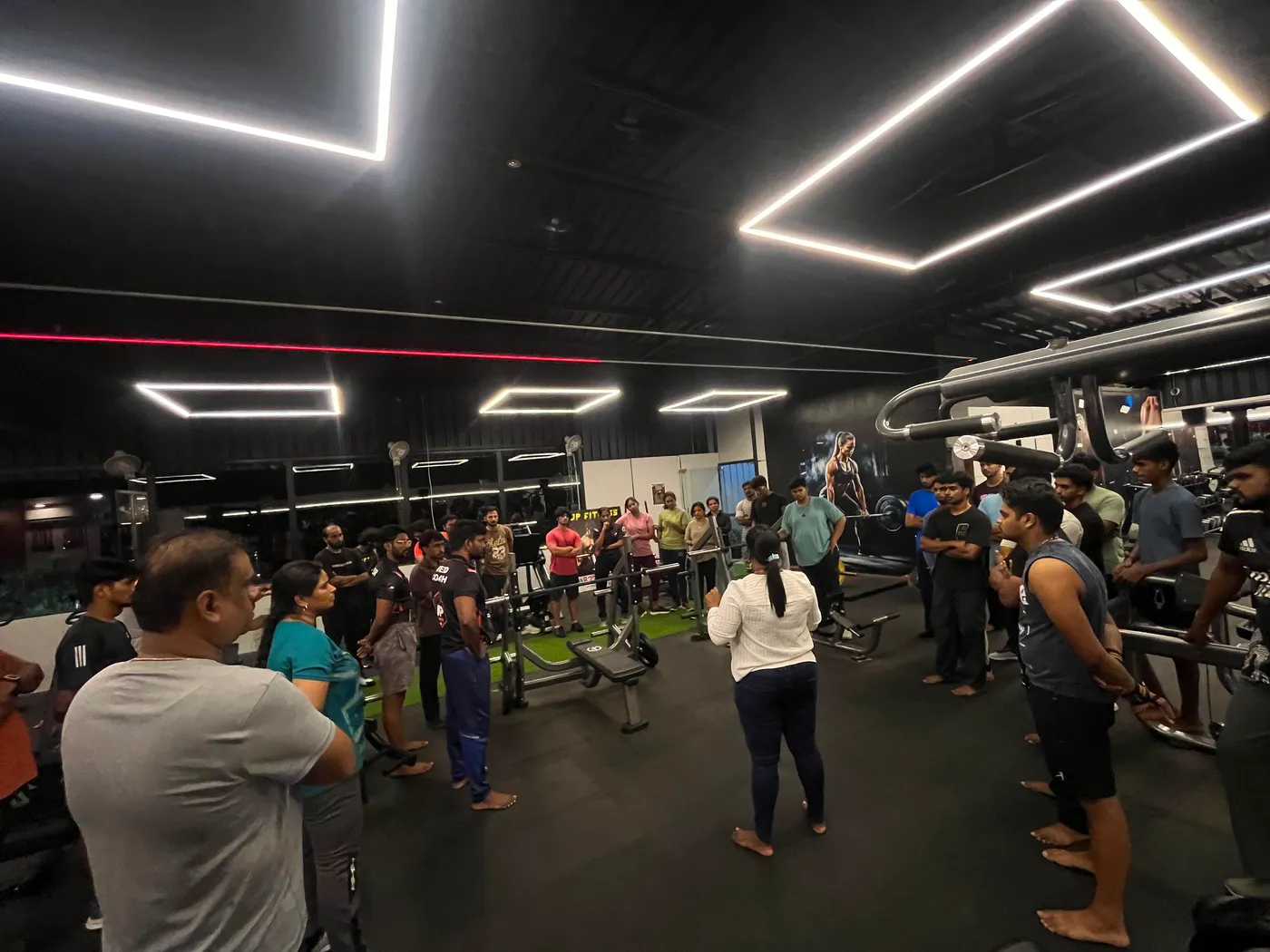 Members gathered for a training workshop at JP Fitness Kalapatti
