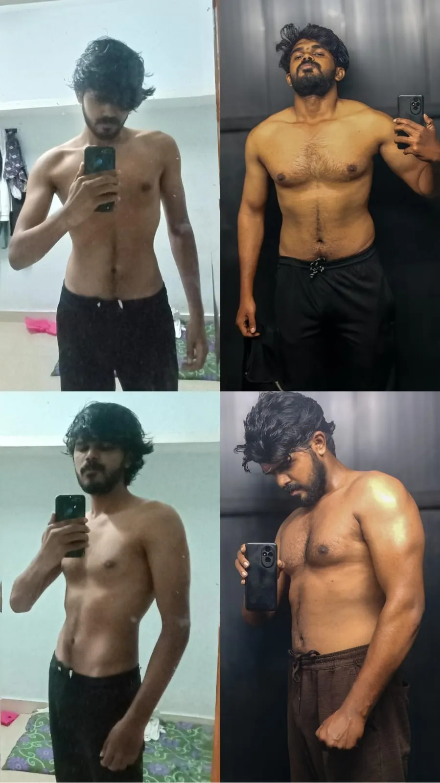 JP Fitness member muscle gain transformation, before and after